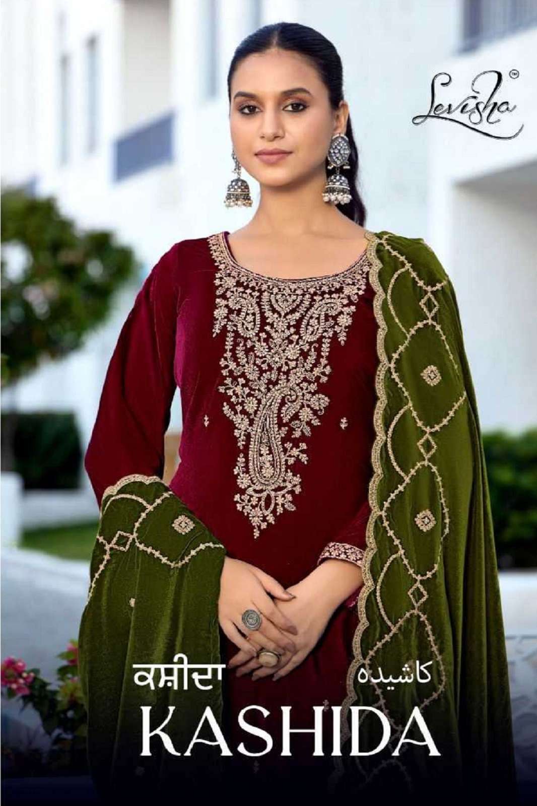 LEVISHA KASHIDA VELVET EMBROIDERED SUITS