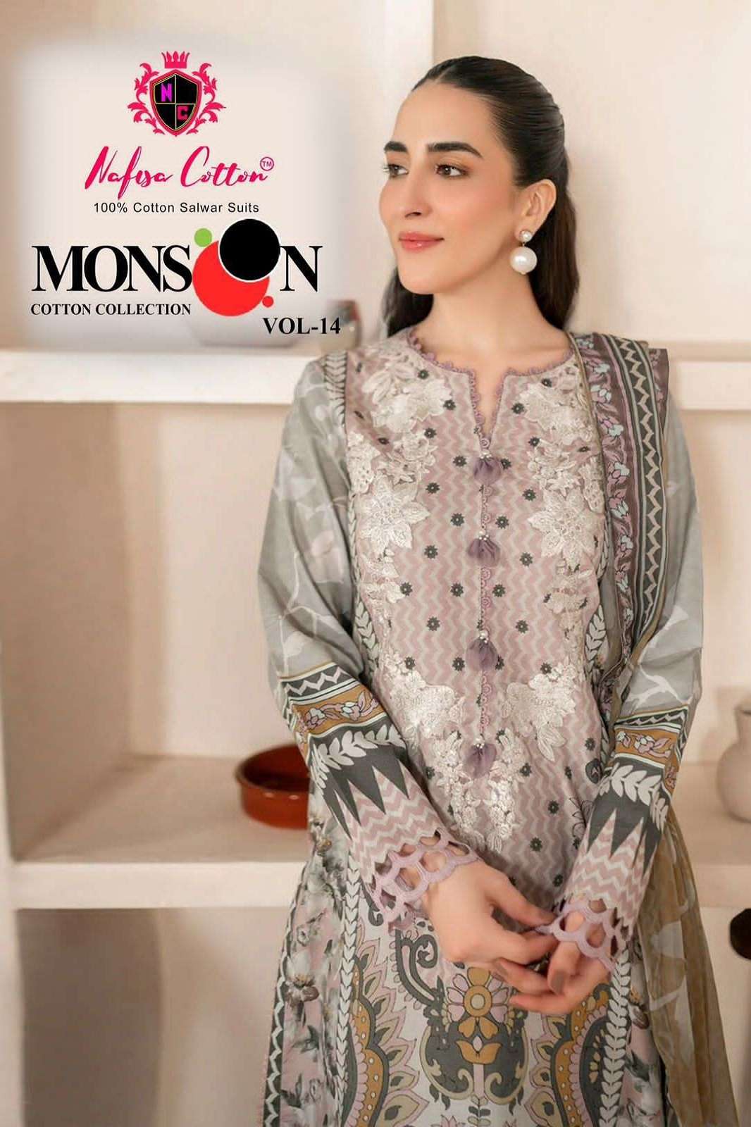 NAFISHA COTTON MONSOON VOL 14 KARACHI PRINTED SUITS