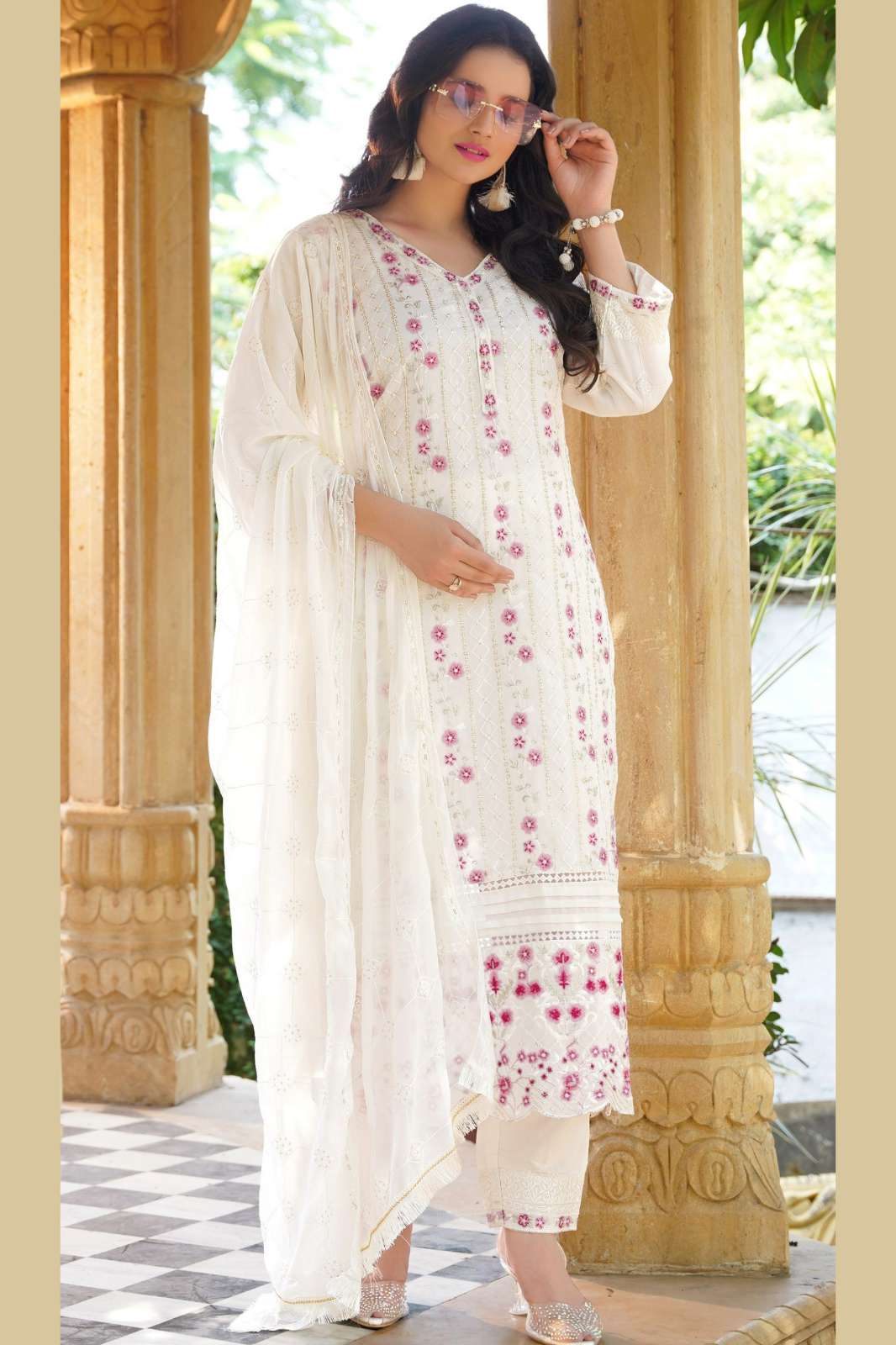 RAMSHA R 1228 Beautiful Readymade Orgenza Pakistani Suit