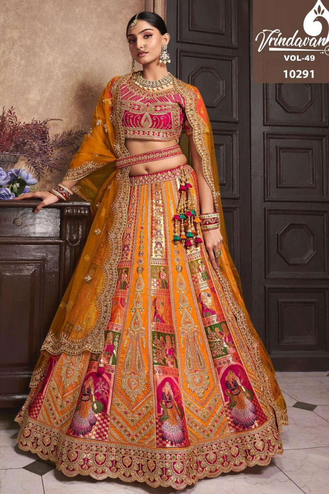 ROYAL VRINDAVAN 9668 BANARASI SILK BIDAL DESIGNER LEHENGA