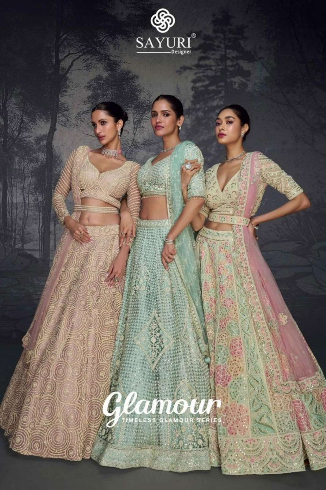 SAHIBA GLAMOUR  9618 READY TO WEAR PURE NET FULLY EMBROIDERED LEHENGA