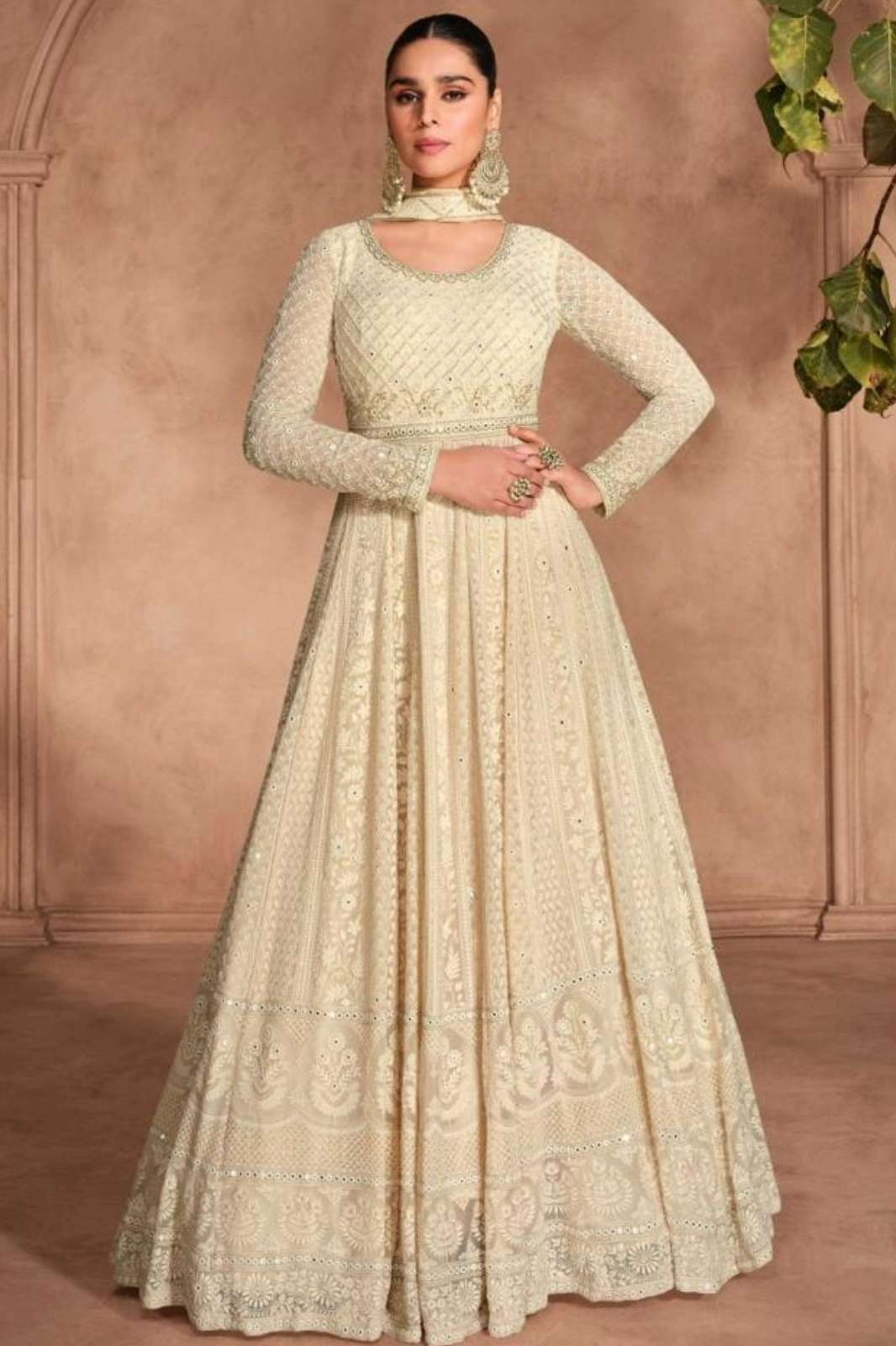 SAYURI RIVAAH 9794 READY TO WEAR REAL GEROGETTE ANARKALI SUIT