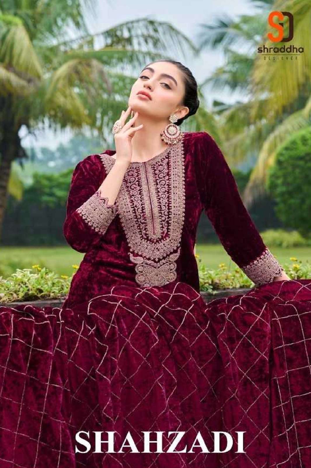 SHRADDHA DESIGNER SHAHZADI VELVET 24 FANCY WORKED SUITS