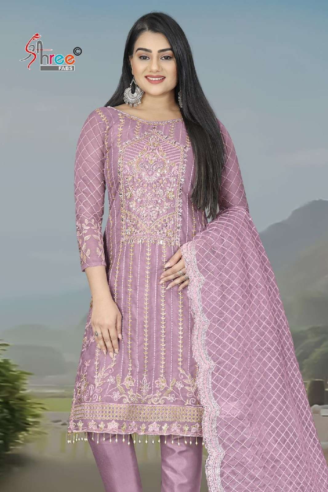 SHREE FAB K 5172 SEMI STICHED ORGANZA SUITS