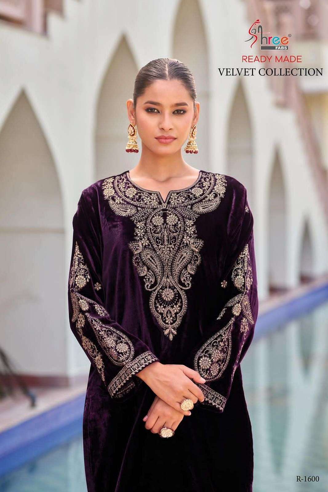 SHREE FAB SV 1600 VELVET EMBROIDERED SUITS