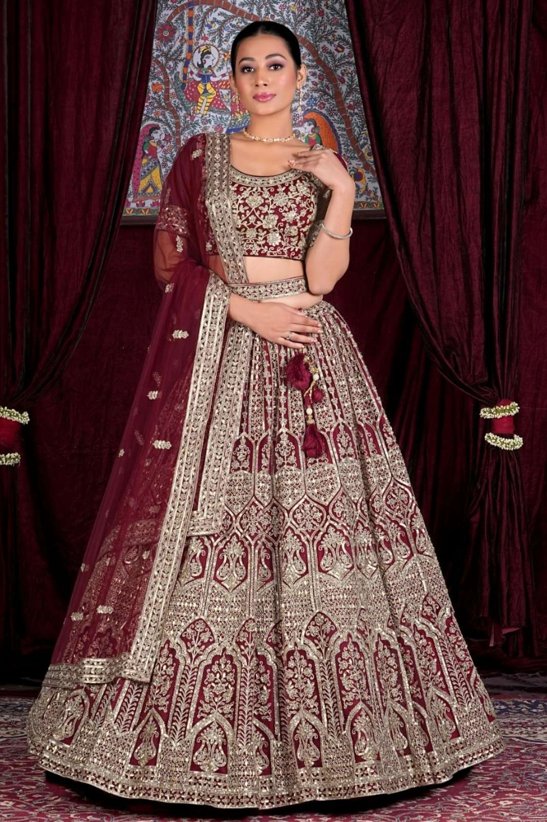 Shri Balaji Emporium 9317B Beautiful Heavy Embroidered Bridal Lehenga 