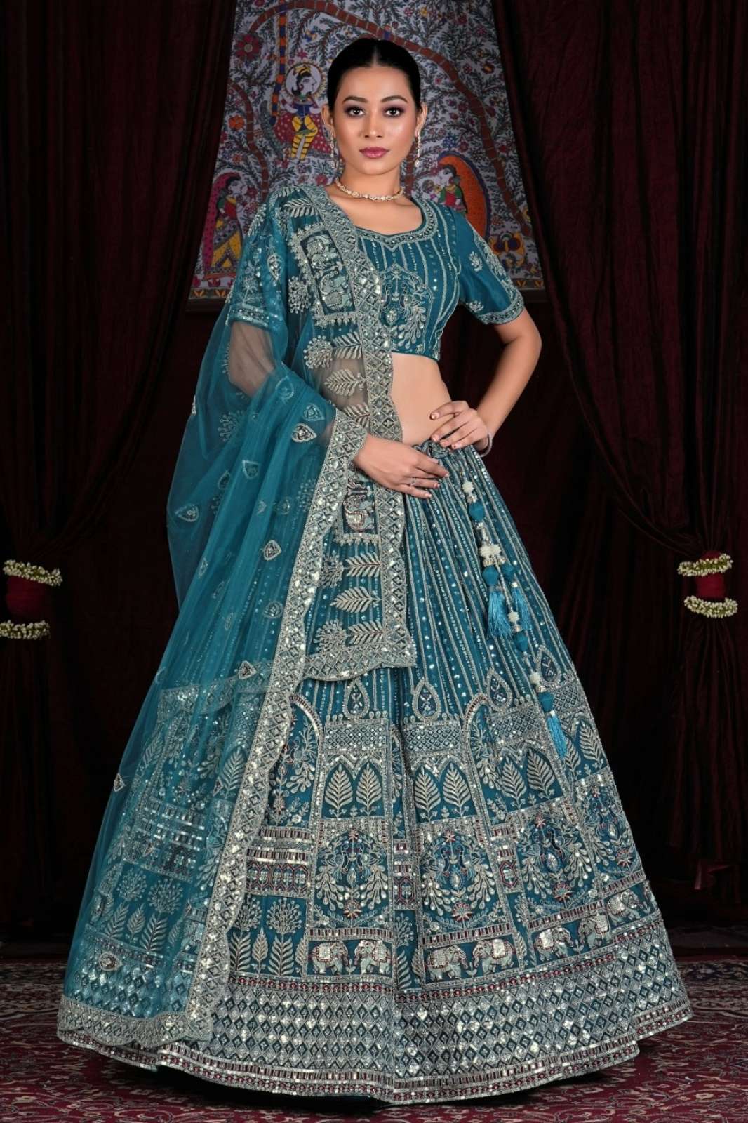 Shri Balaji Emporium 9465 Beautiful Designer Heavy Net Embroidered Lehenga