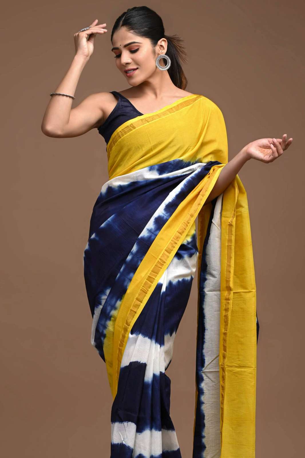 Shri Balaji Emporium 9576A and Block Printed Model Silk Saree