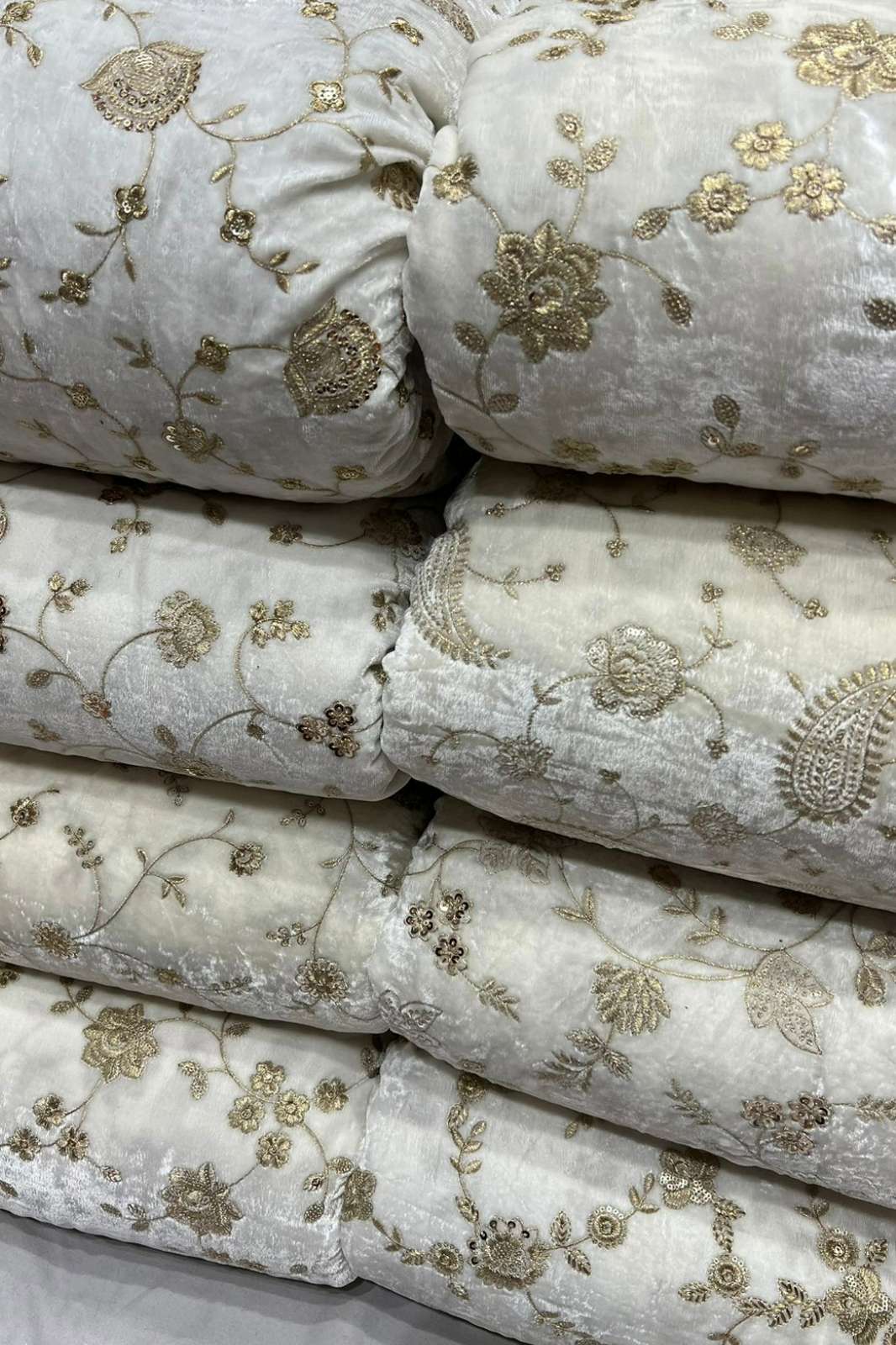 Shri Balaji Emporium A12 100% Diable Pure Velvet Embroidered Fabric 