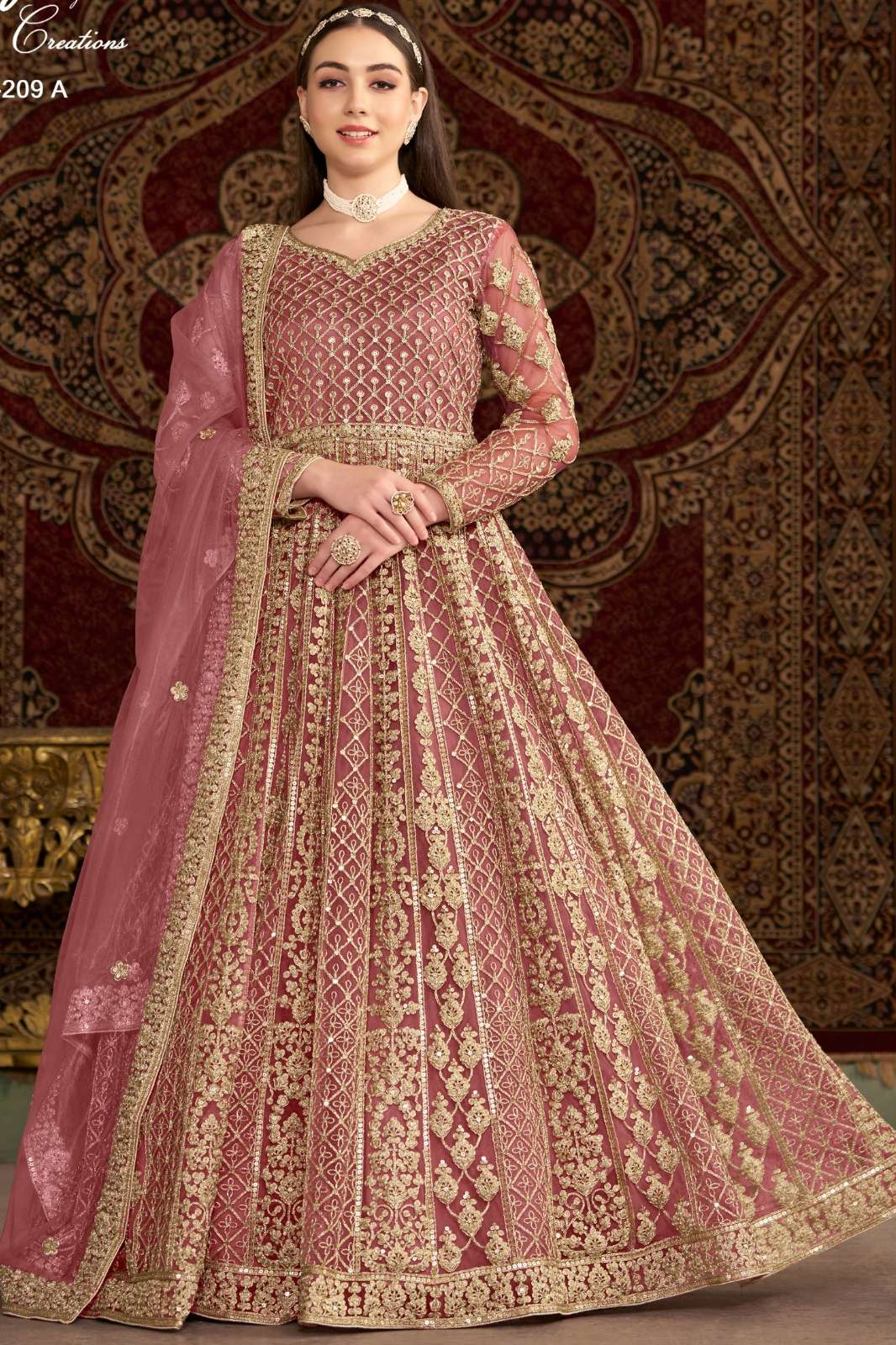 TWISHA AANAYA VOL 209 9783 WEDDING WEAR DESIGNER NET ANARKALI SUIT