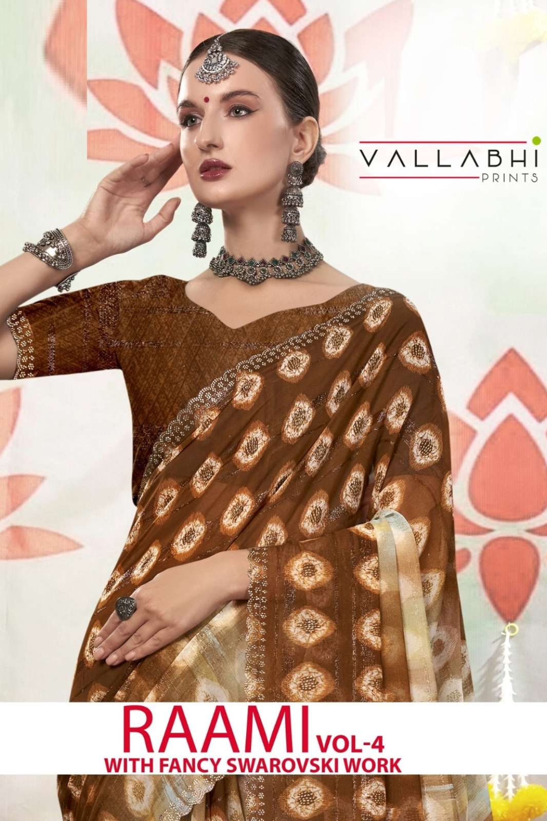 VALLABHI RAAMI 04 ABSTRACT PRINTED DESIGNER GEORGETTE SAREE