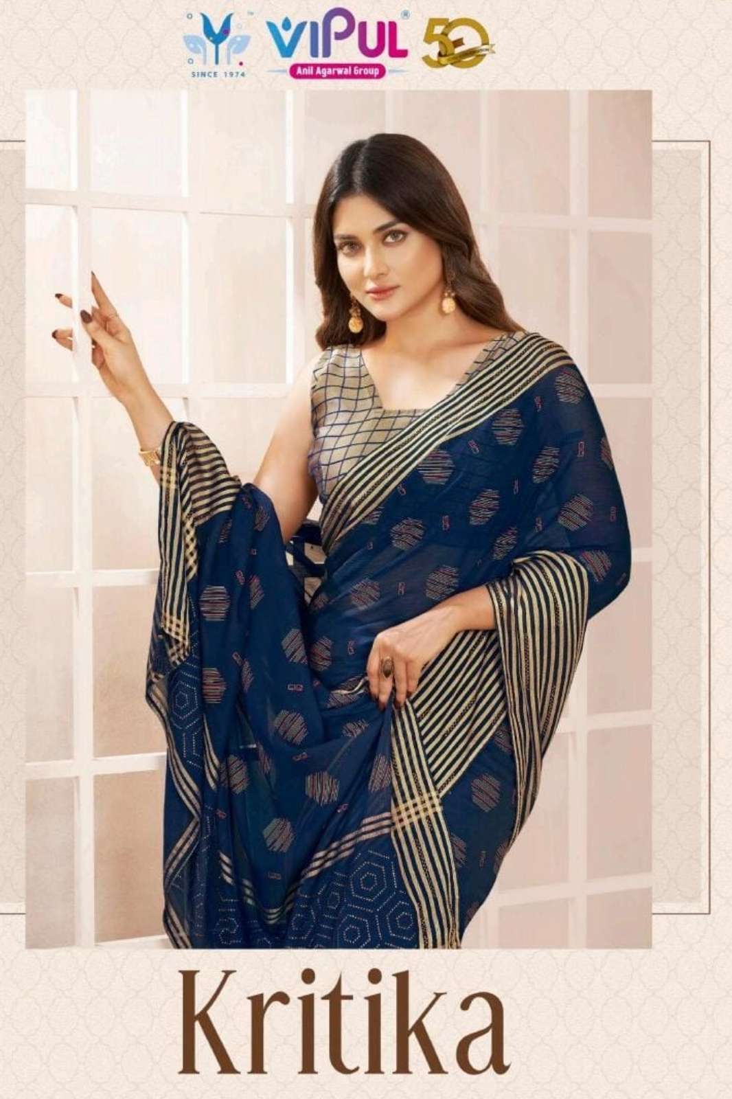 Vipul KRITIKA 9802 Traditional Designer Beautiful Chiffon Saree