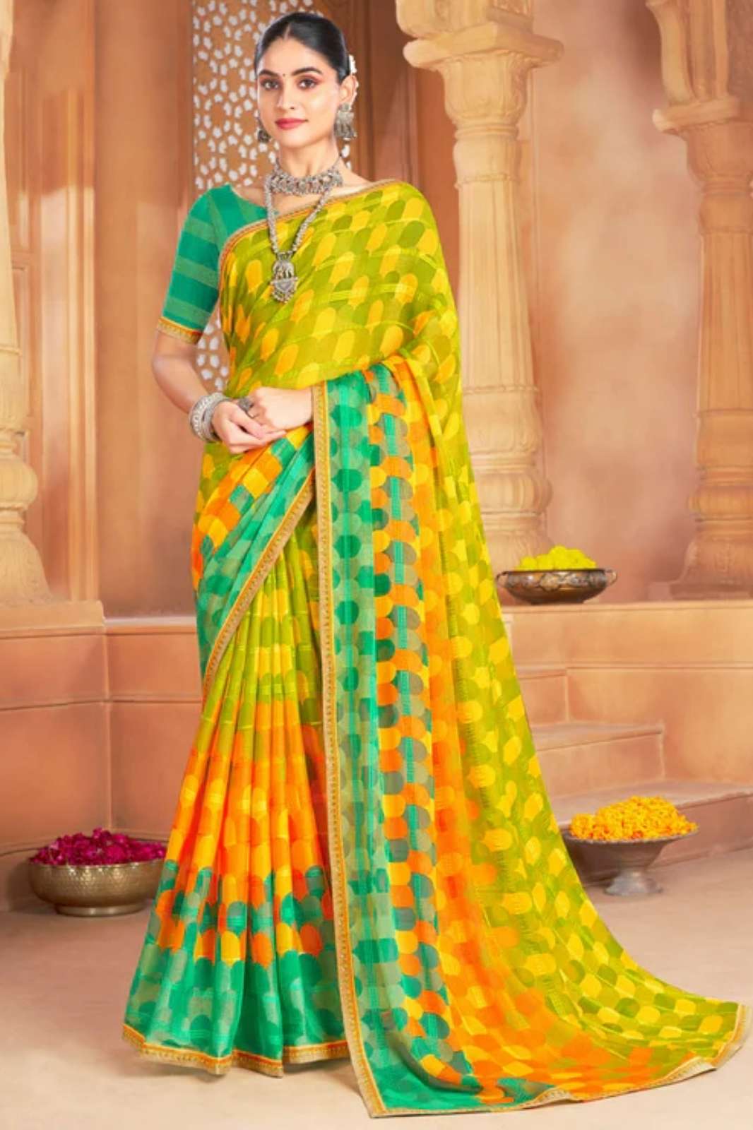 Vishal 9596 Traditional Latest Designer Fancy Brasso Saree