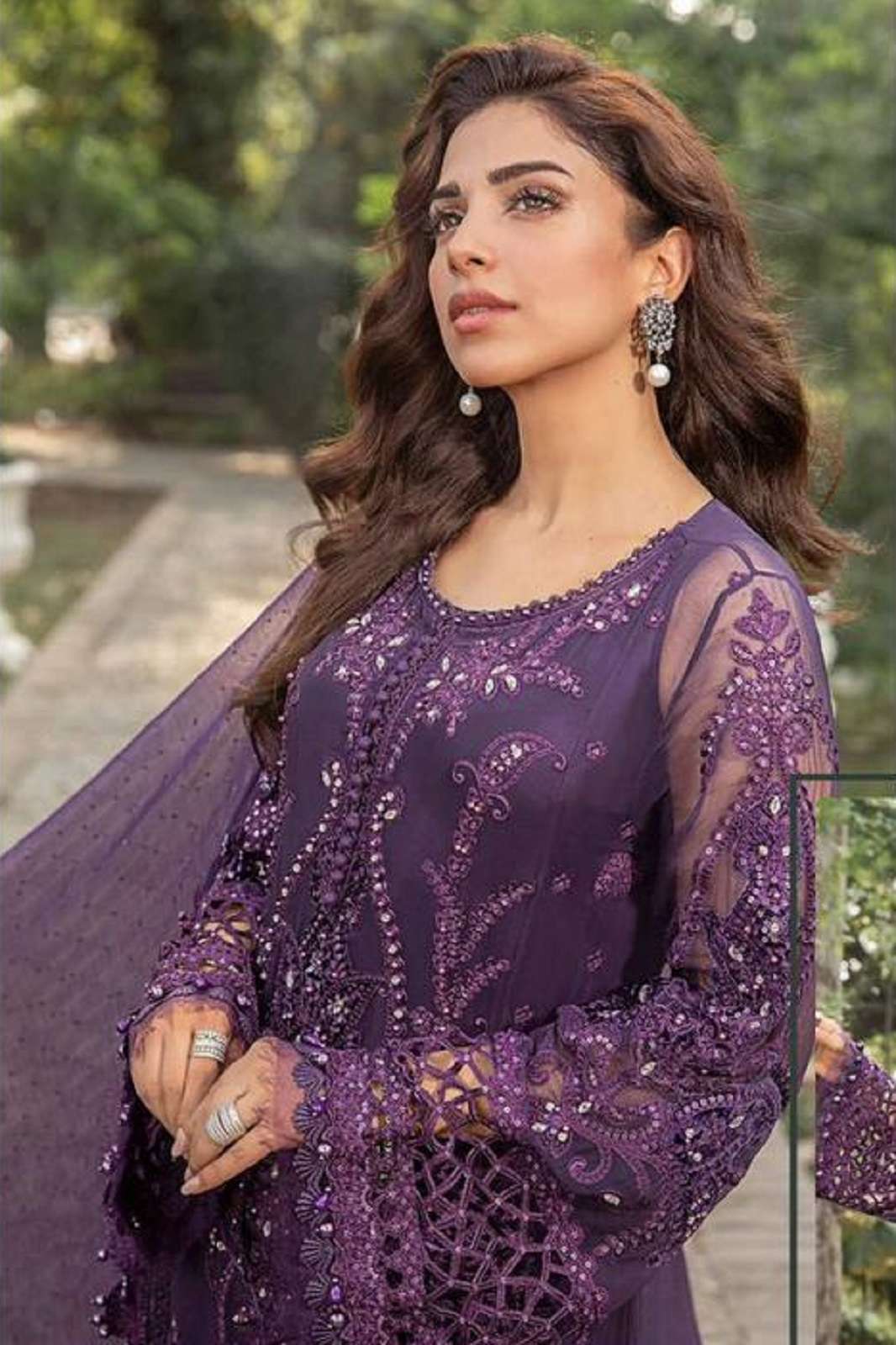 ZIAAZ DESIGNS 631 HAND WORKED GEORGETTE SUITS