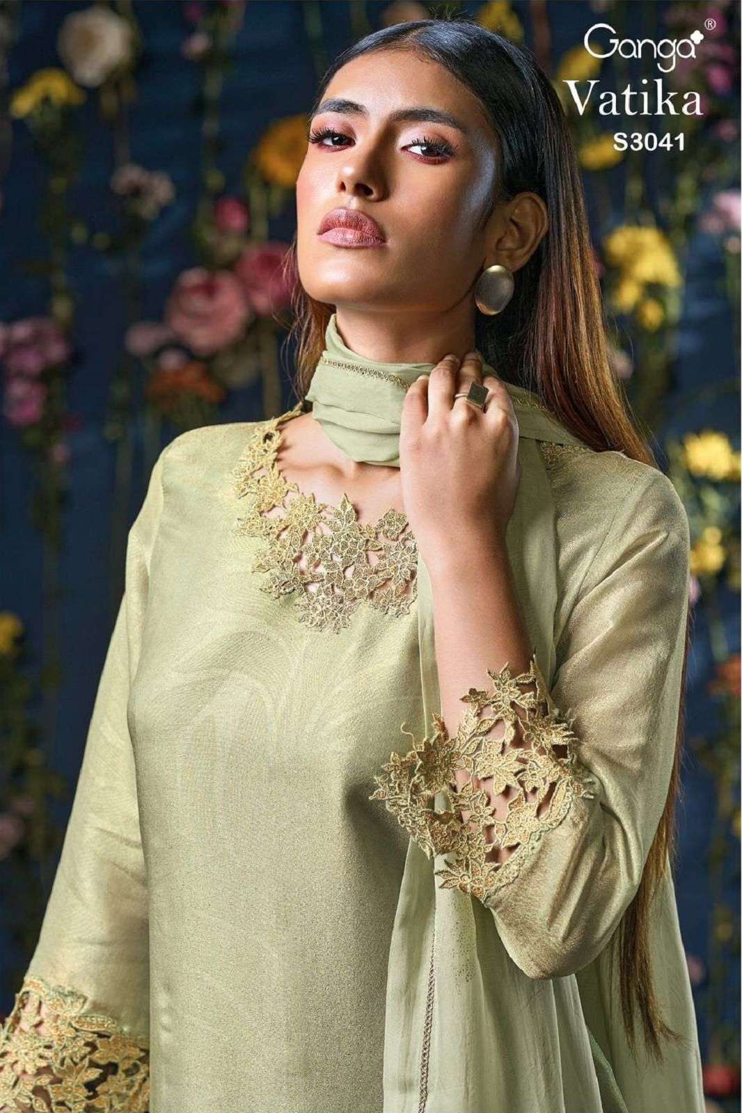 GANGA FASHION PURE BEMBERG SILK EMBROIDERED SUITS