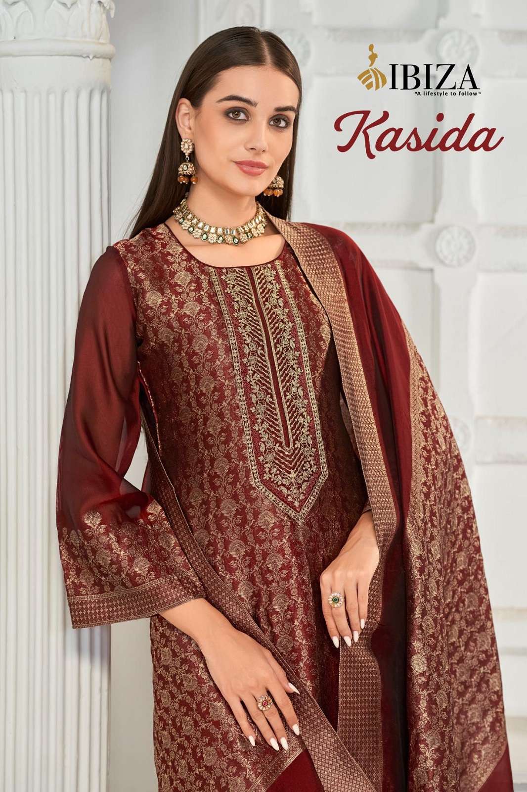 IBIZA KASIDA BANGLORY SILK EMBROIDERED SUITS