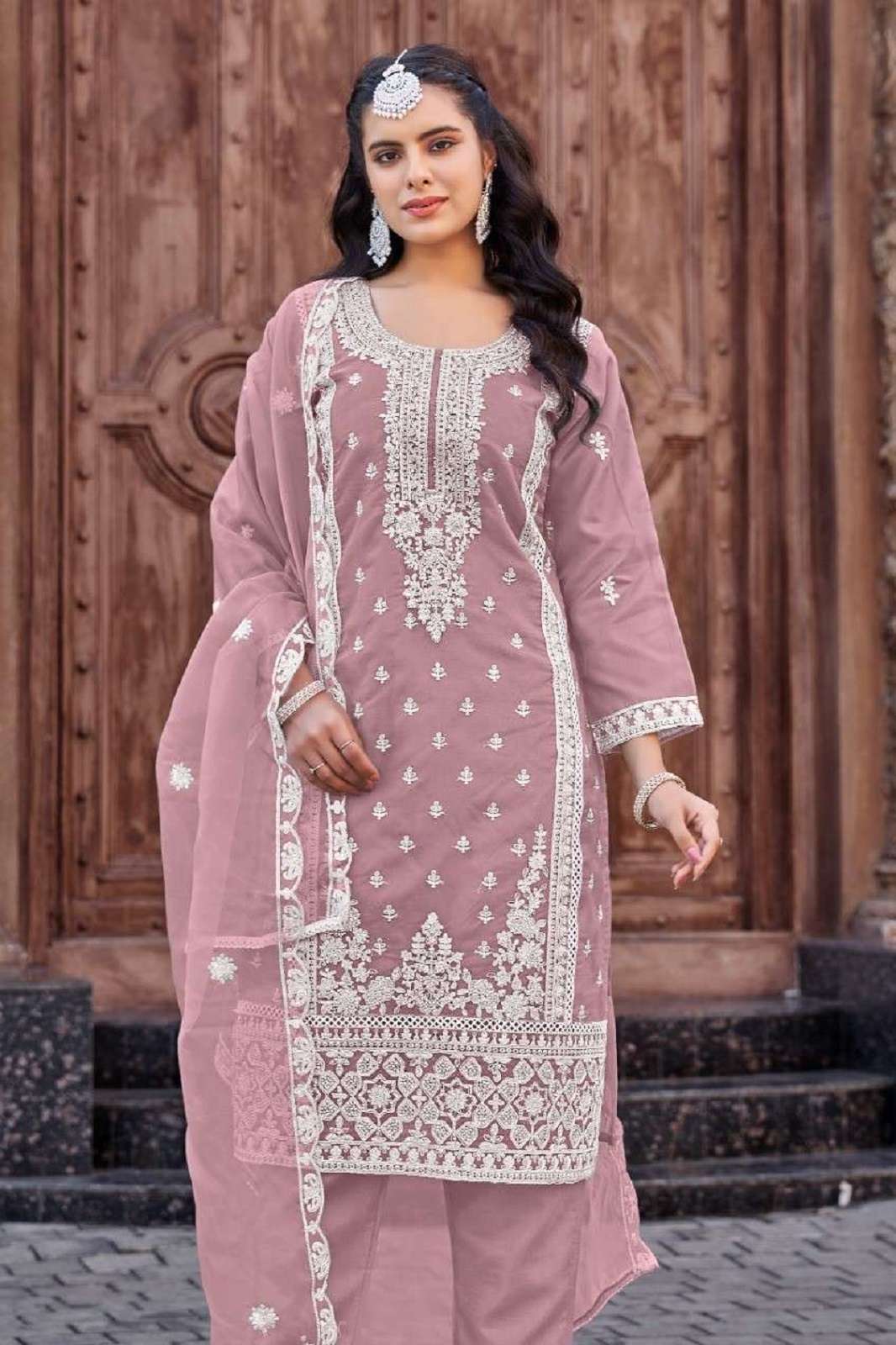 MOTIFZ 757 A TO D ORGANZA EMBROIDERED SUITS