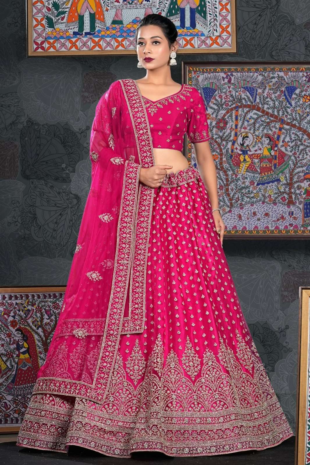 Shri Balaji Emporium 10492 Beautiful Net Lehenga with Embroidered Work