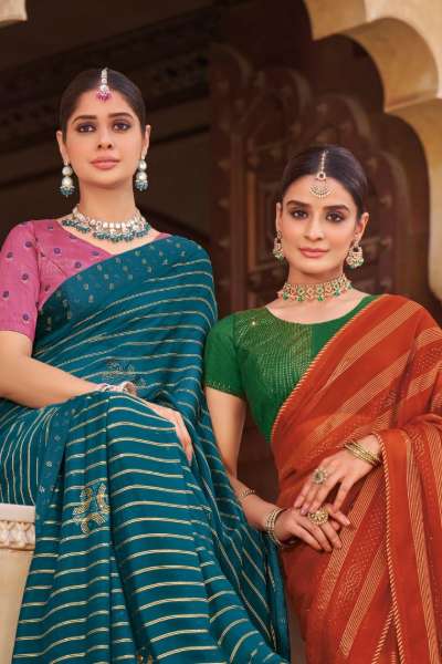 Vipul RAJ RANI VOL 02 9938  Weaving Work Designer Chiffon Saree