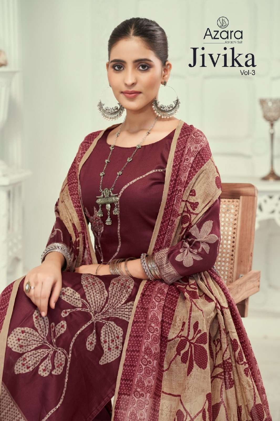 AZARA JIVIKA VOL 3 ZAM COTTON PRINTED SUITS