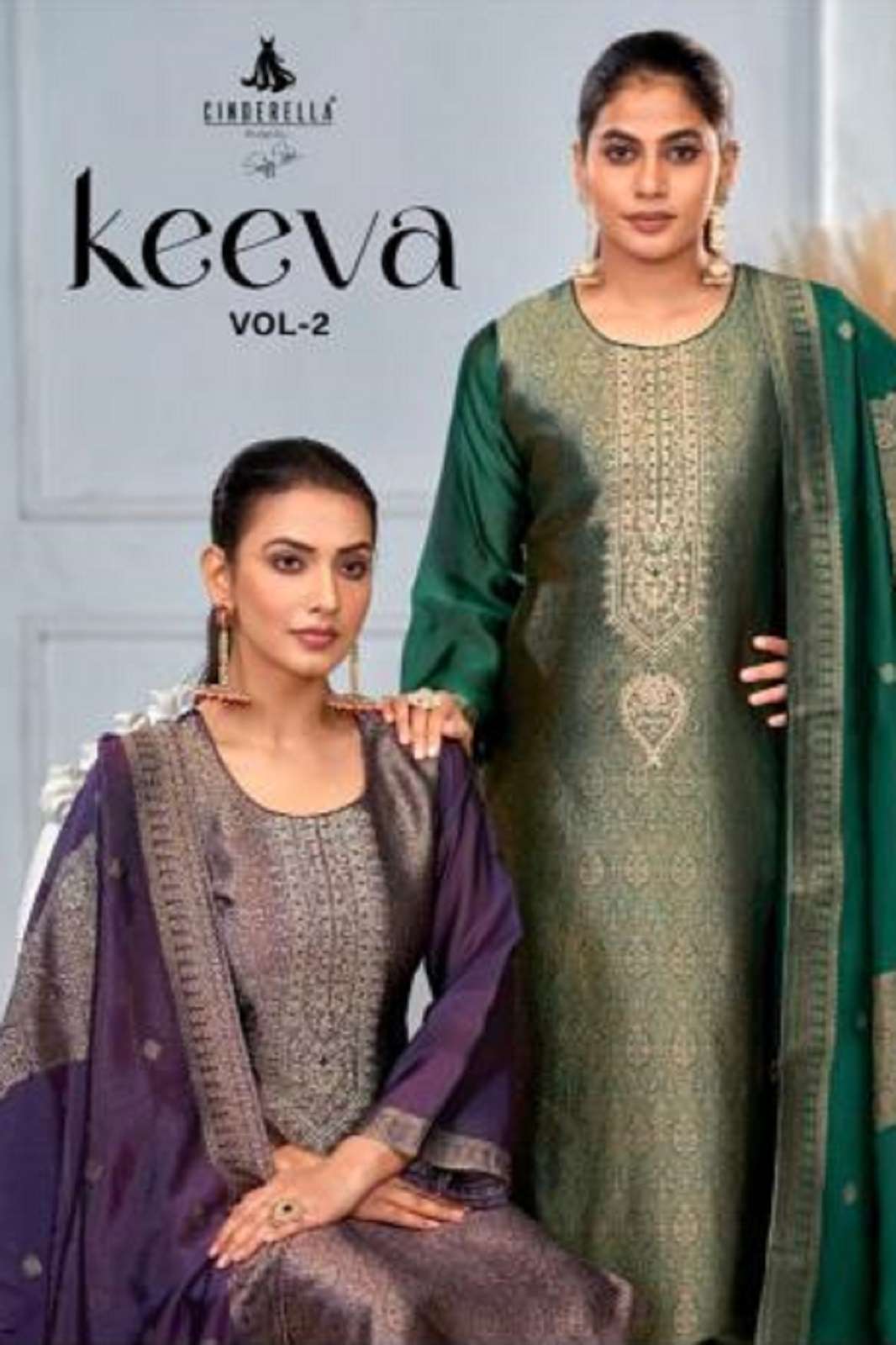 CINDRELLA KEEVA VOL 2 SILK JAQUARD EMBROIDERED SUITS