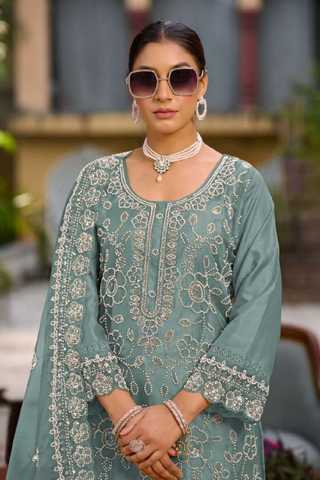 DEEPSY SUITS D 2183 A TO D ORGANZA EMBROIDERED SUITS