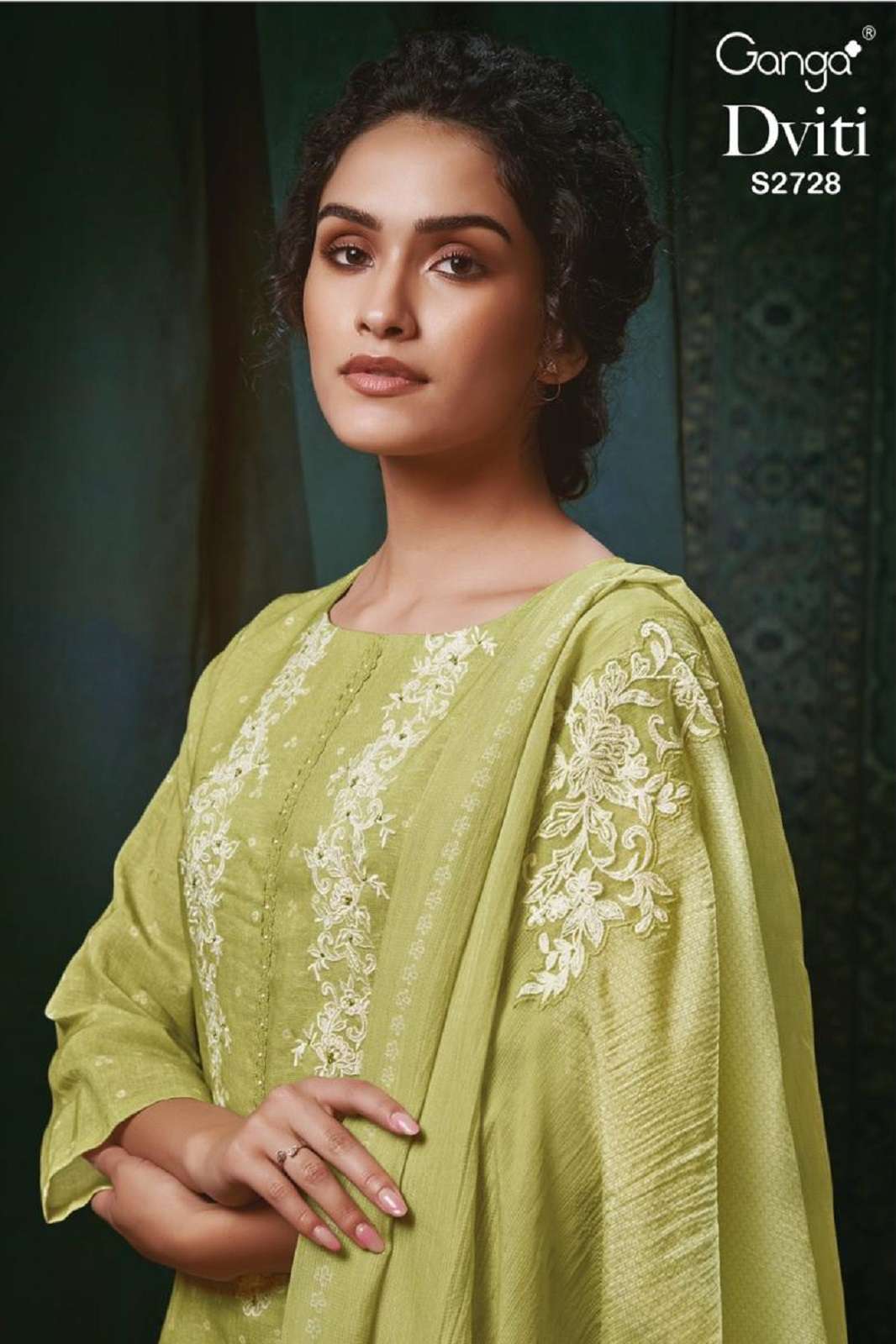 GANGA DVITI 2728 PURE LINEN PRINTED SUITS