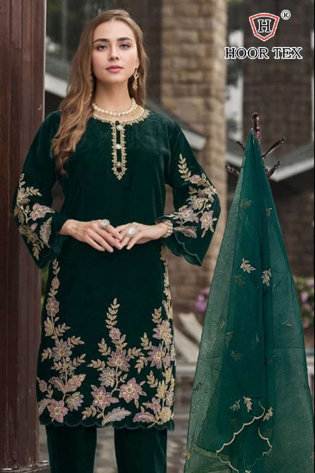 HOORTEX H 357 A TO D VELVET EMBROIDERED SUITS 