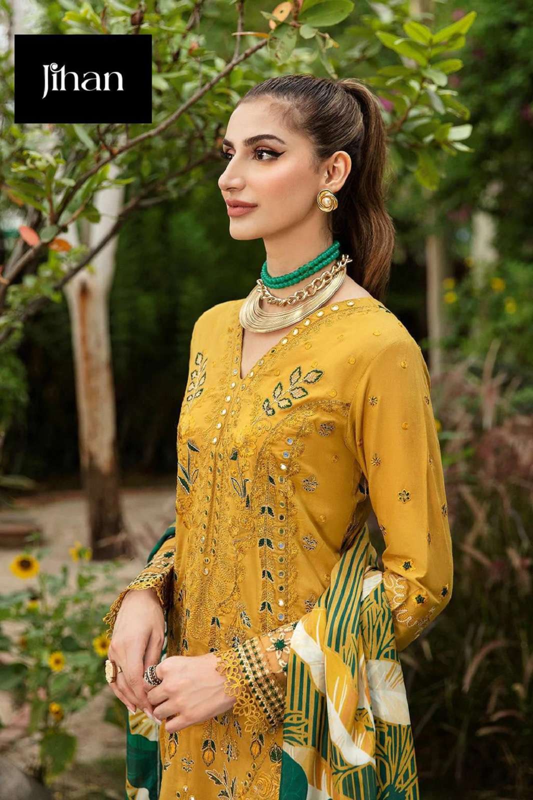 JIHAN 3464 RAYON EMBROIDERED PAKISTANI SUITS