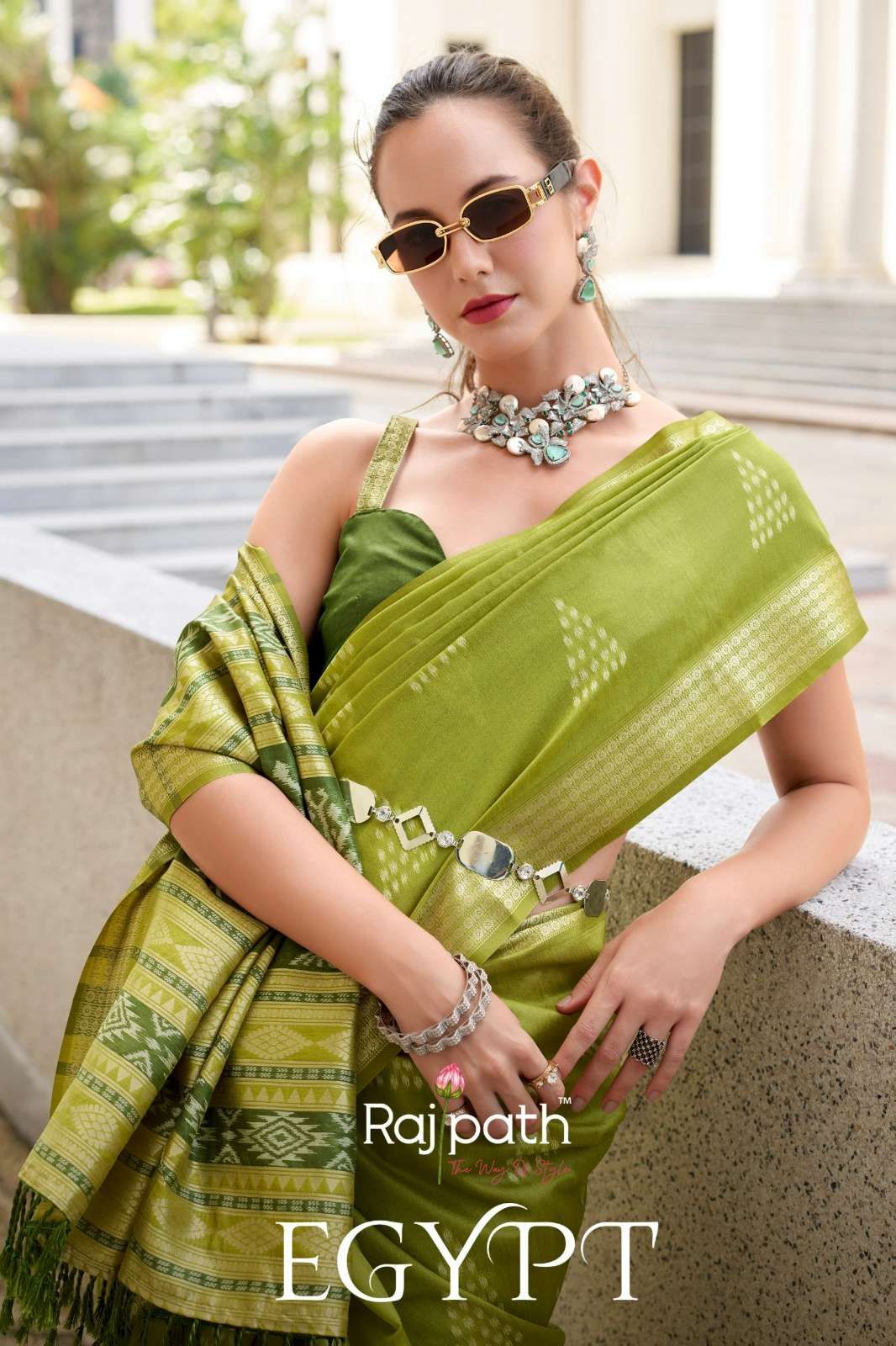 RAJPATH Egypt 10730 Rayon Silk with Weaving Work Saree