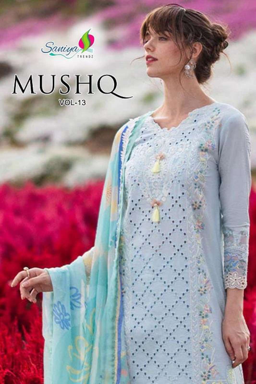 SANIYA TRENDZ MUSHQ VOL 13 COTTON EMBROIDERED SUITS