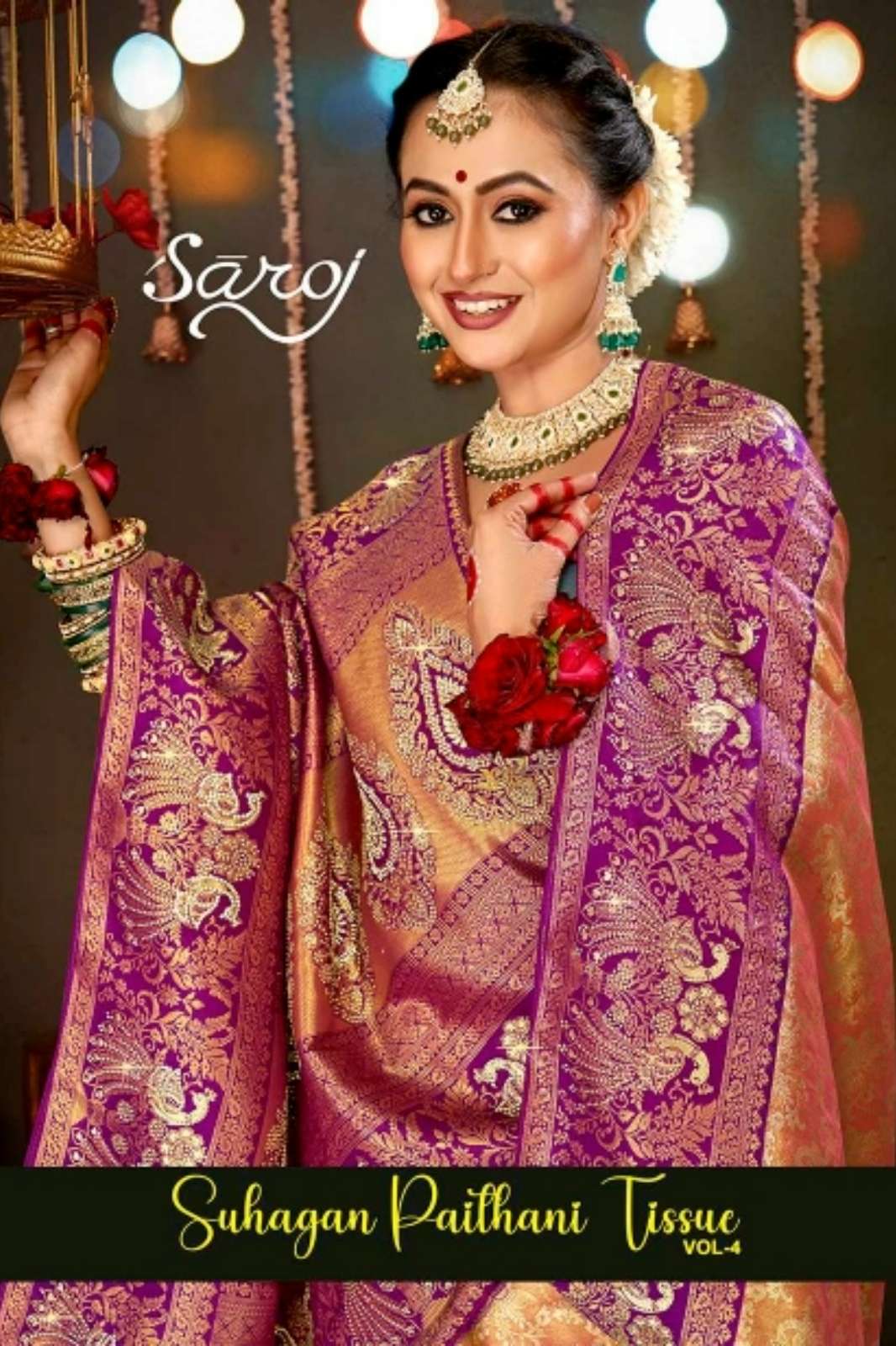 Saroj Suhagan Paithani Tissue 4 10696 Soft Paithani Tissue Silk