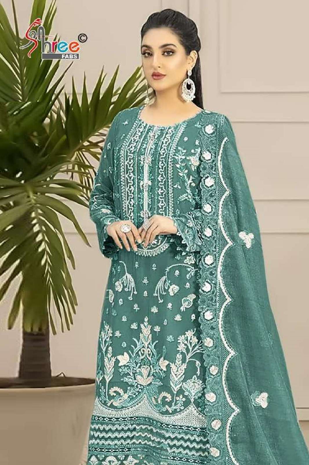 SHREE FAB K 1940 ORGANZA HEAVY EMBROIDERED SUITS