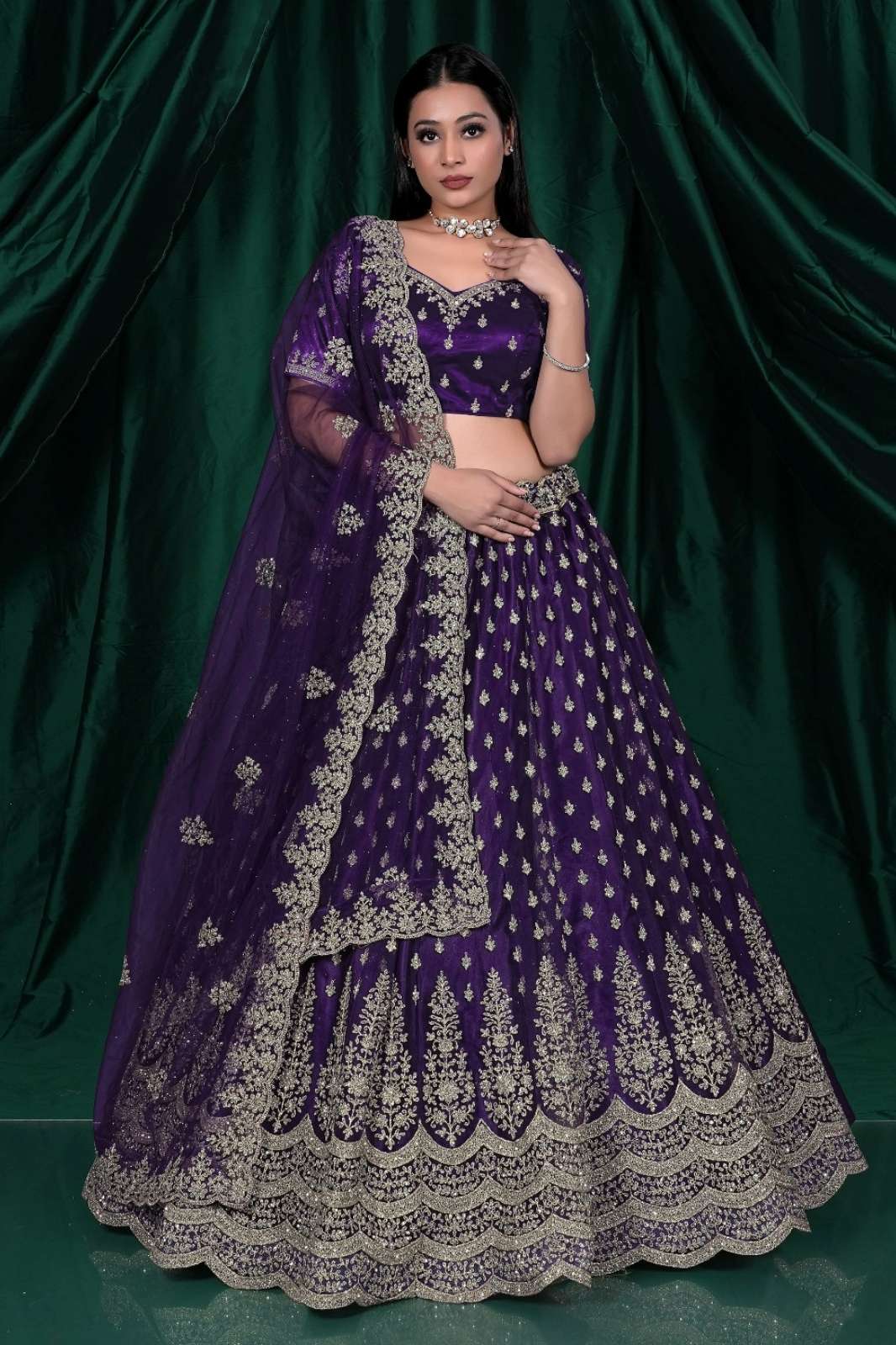 Shri Balaji Emporium 10492 Beautiful Net Lehenga with Embroidered Work