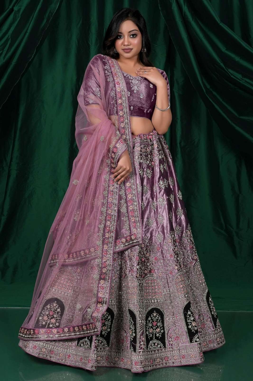 Shri Balaji Emporium 10644 Wedding Wear Beautiful Velvet Lehenga