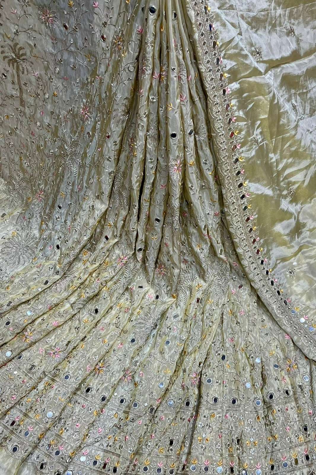 Shri Balaji Emporium A199 Pure Tissue Embroidered Designer Fabric