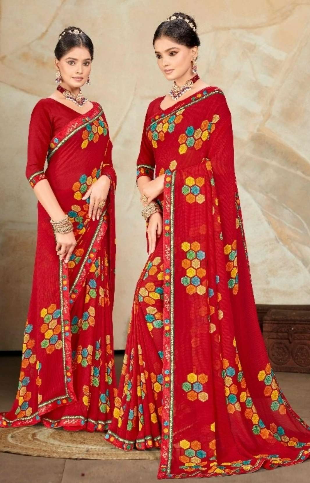 SHRI BALAJI EMPORIUM NAVYA 10682 Indian Bandhani Georgette Printed Saree 