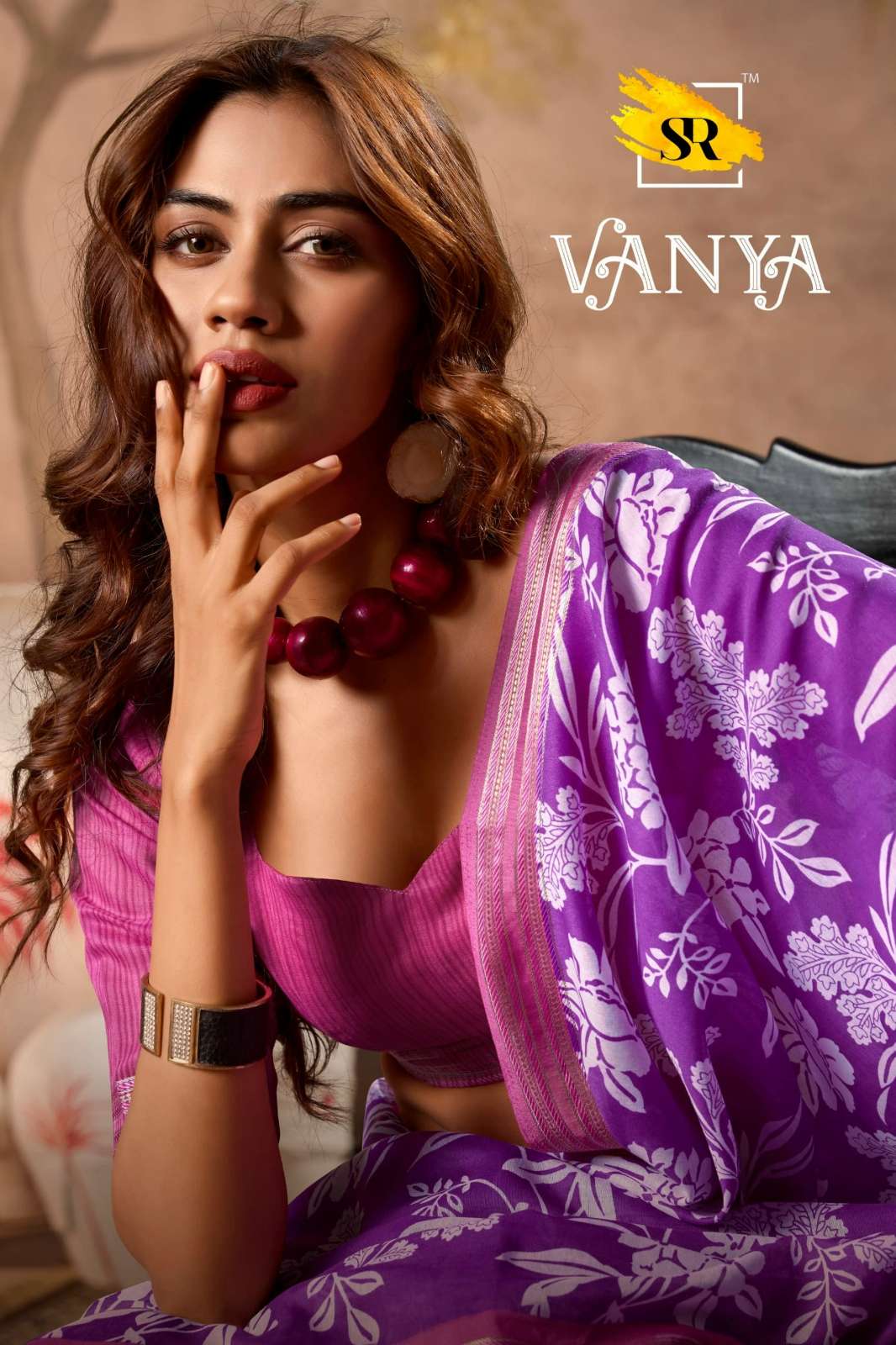 SR Vanya 10867 Cotton with Beautiful Print & Contrast Zari border Saree