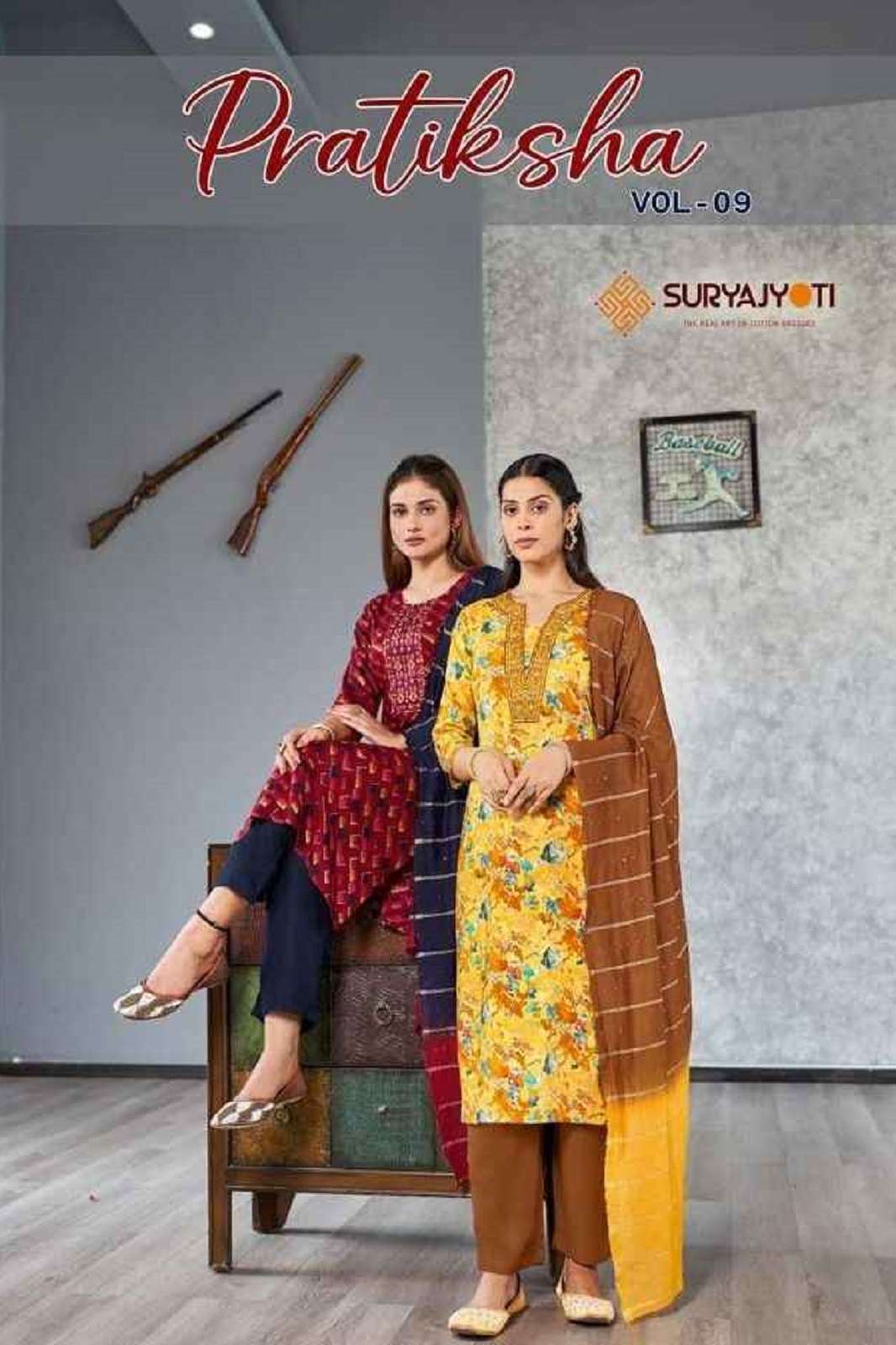 Suryajyoti Pratikasha Vol 9 Ready to wear Rayon Dresses