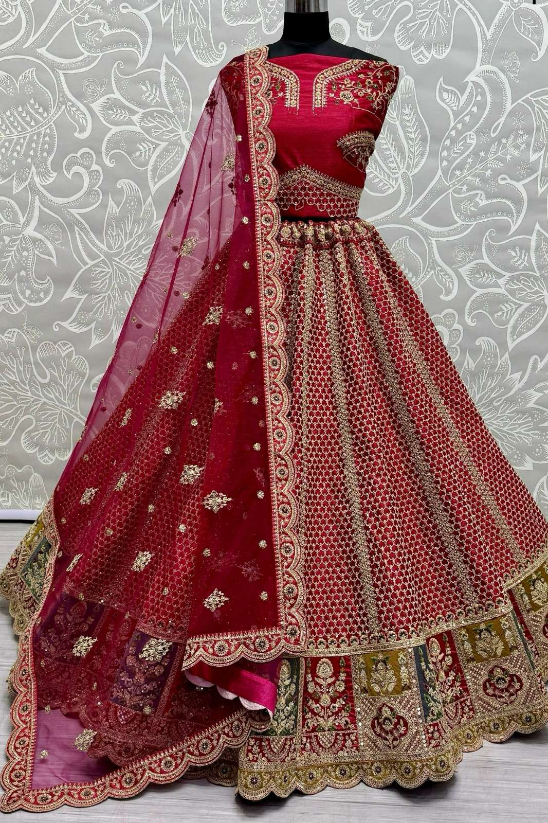 Anjani Arts Code 2834 Beautiful Silk Designer Bridal Lehenga