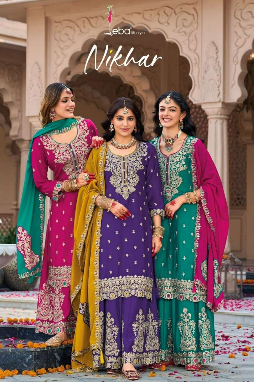 Eba Nikhar 11461 Ready to wear Chinon Suit with embroidery work