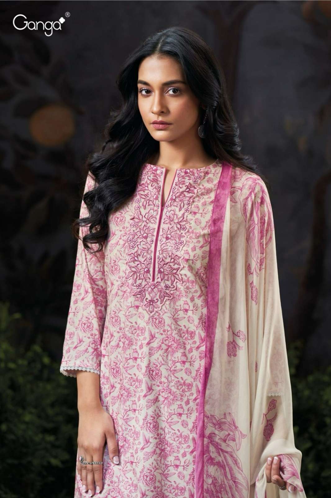 GANGA ELIYA S3245 PREMIUM COTTON PRINTED SUIT WITH EMBROIDERY WORK