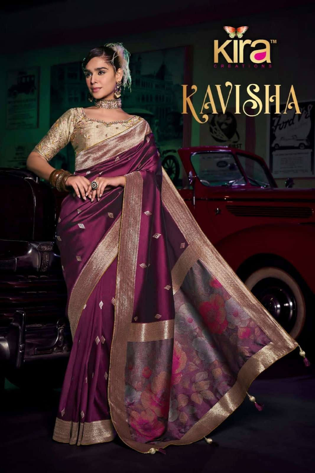 KIRA KAVISHA PURE SILK EMBROIDERED DESIGNER SAREES