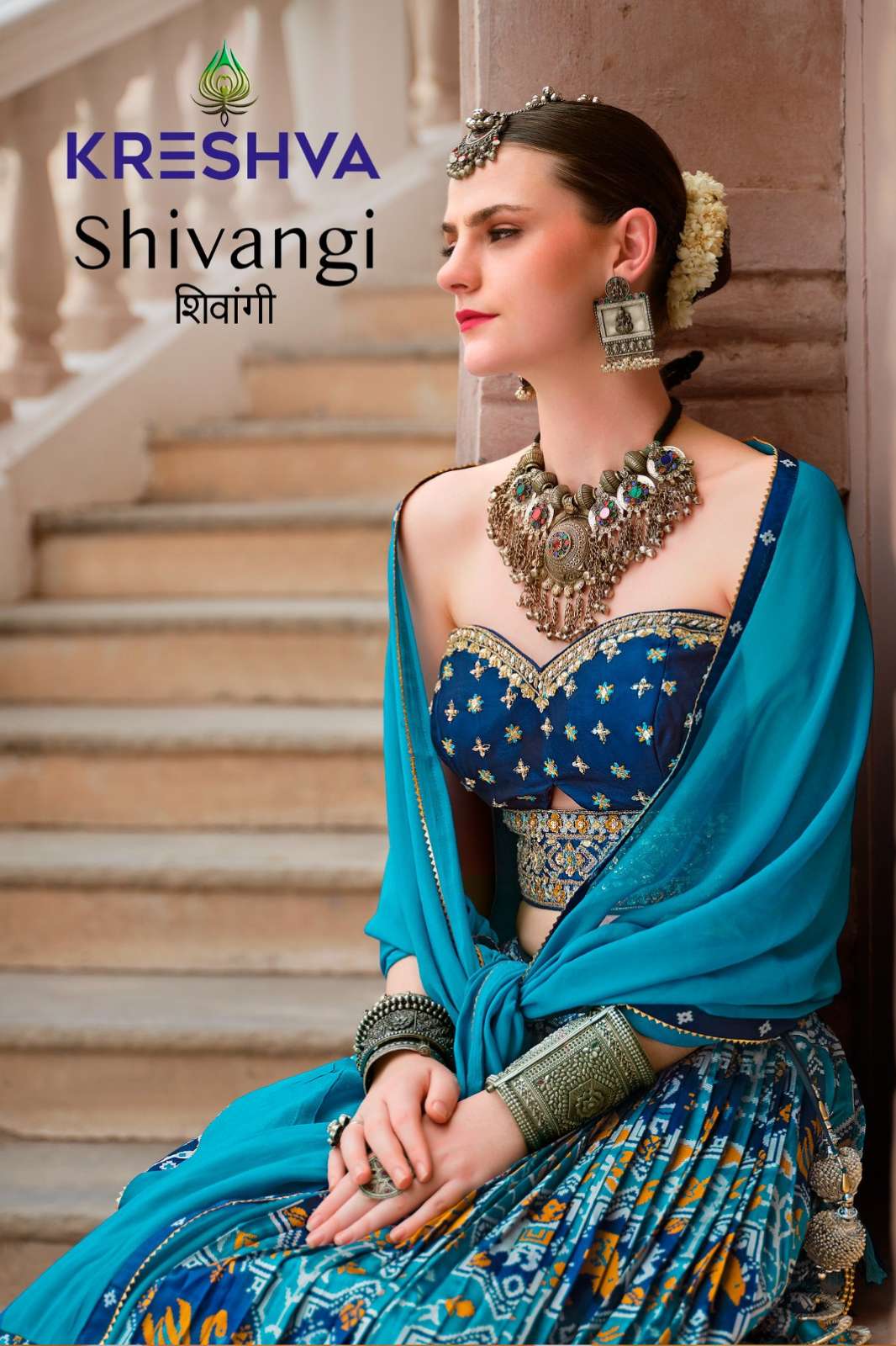 KRESHVA SHIVANGI 10906 Festive Wear Silk with Foil Printed Lehenga Choli Collection  