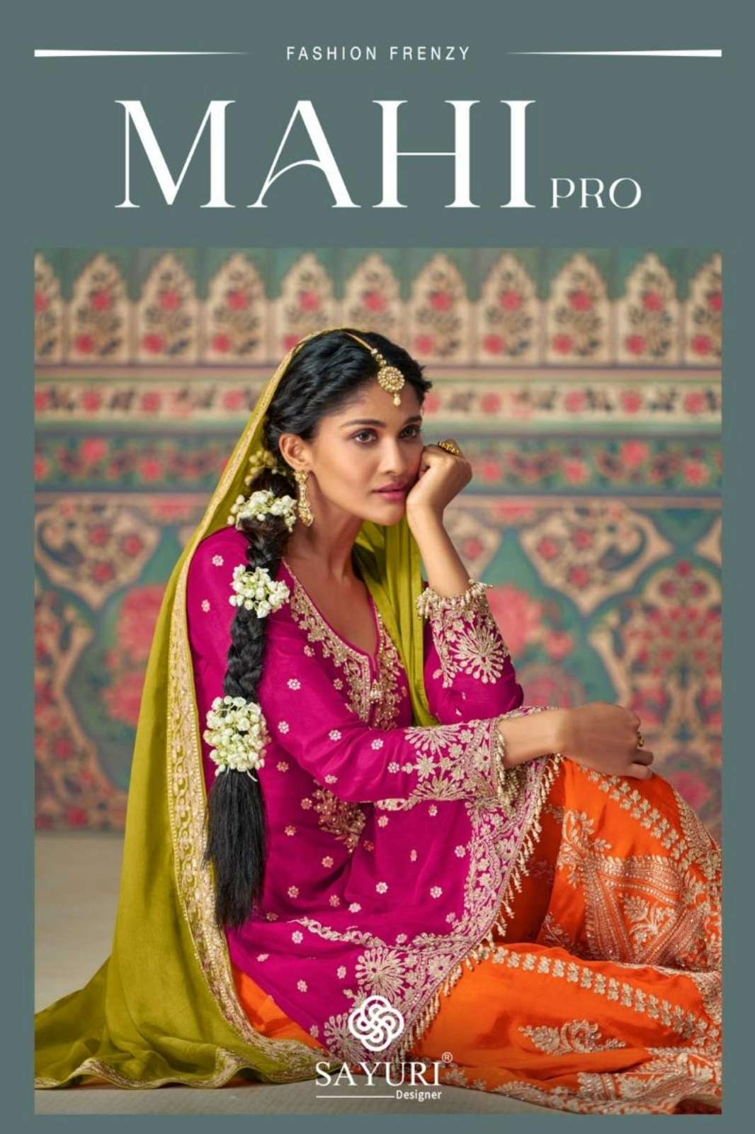 SAYURI MAHI PRO PREMIUM REAL CHINON SILK EMBROIDERY WORK SUIT