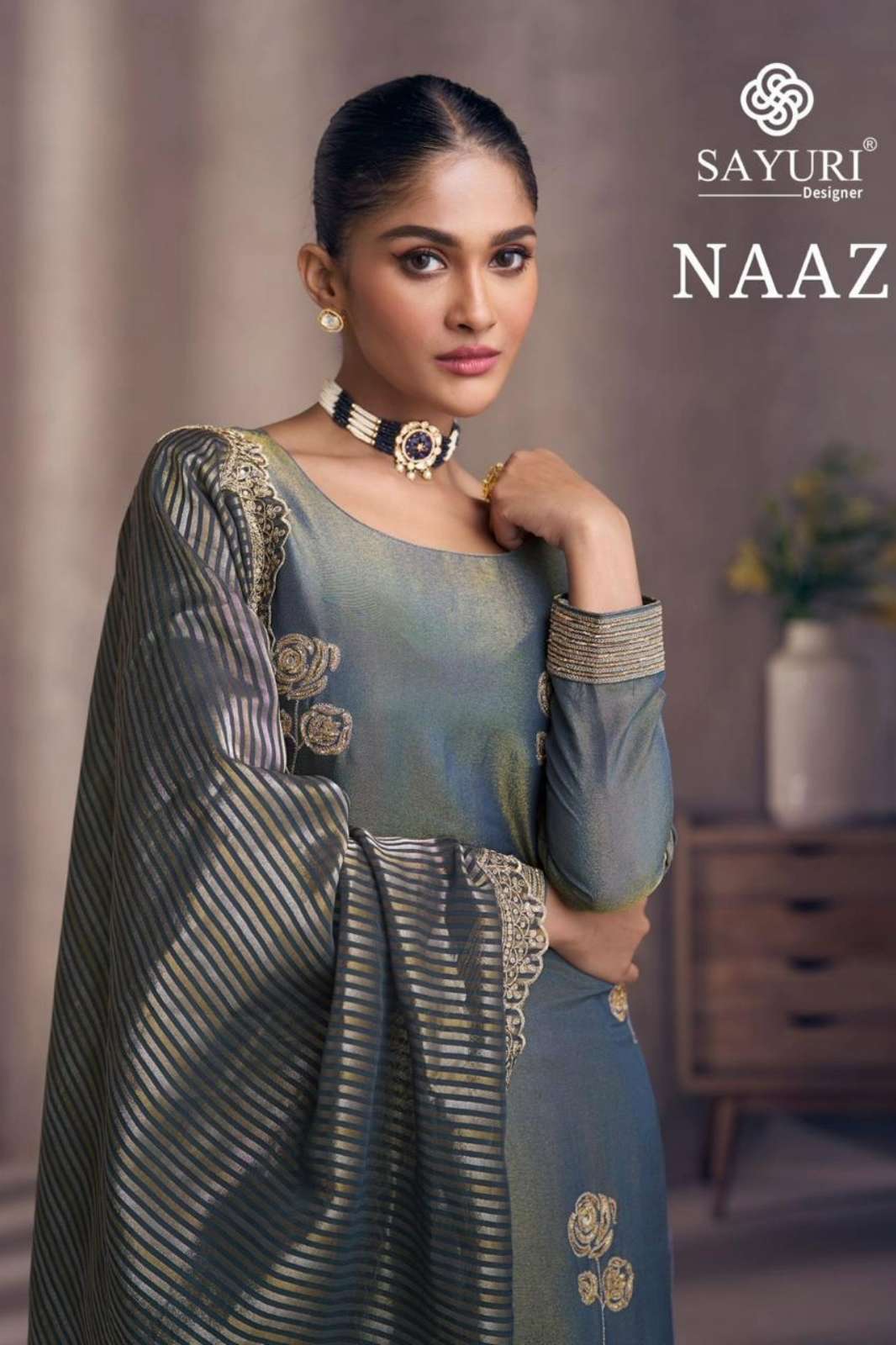 SAYURI NAAZ 11501 READY TO WEAR PREMIUM REAL SIMAR SILK EMBROIDERED SUIT