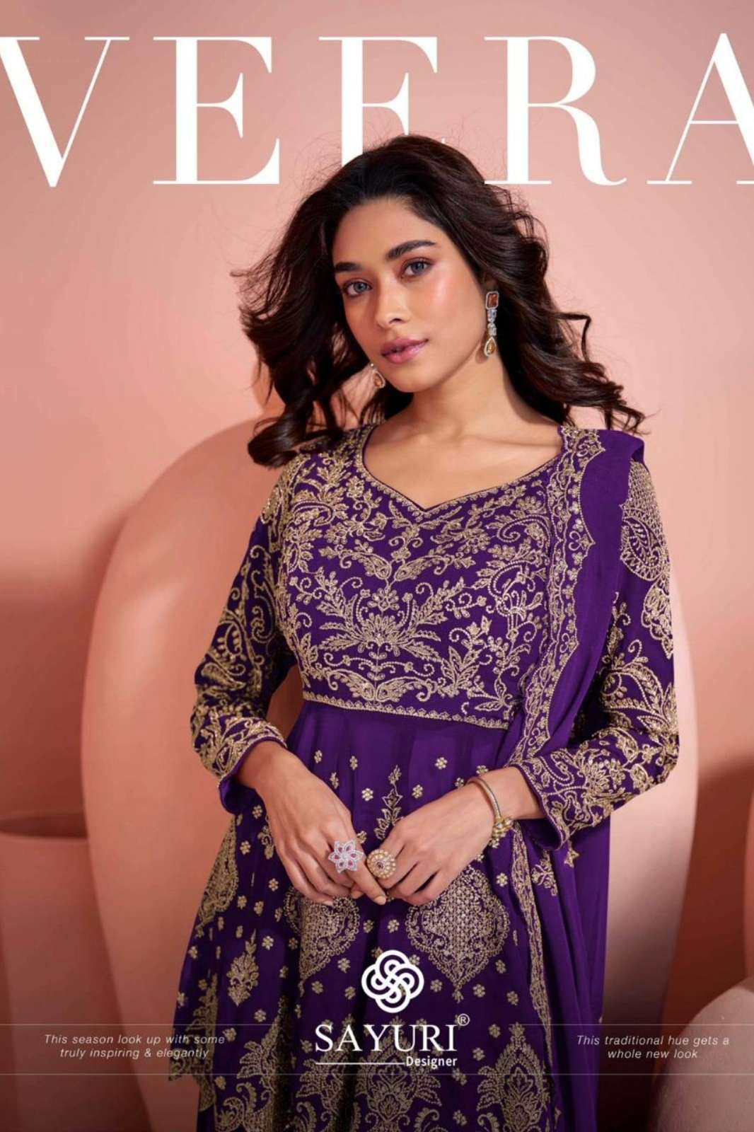 SAYURI VEERA READY TO WEAR PREMIUM REAL GEROGETTE PARTY WEAR SUIT 