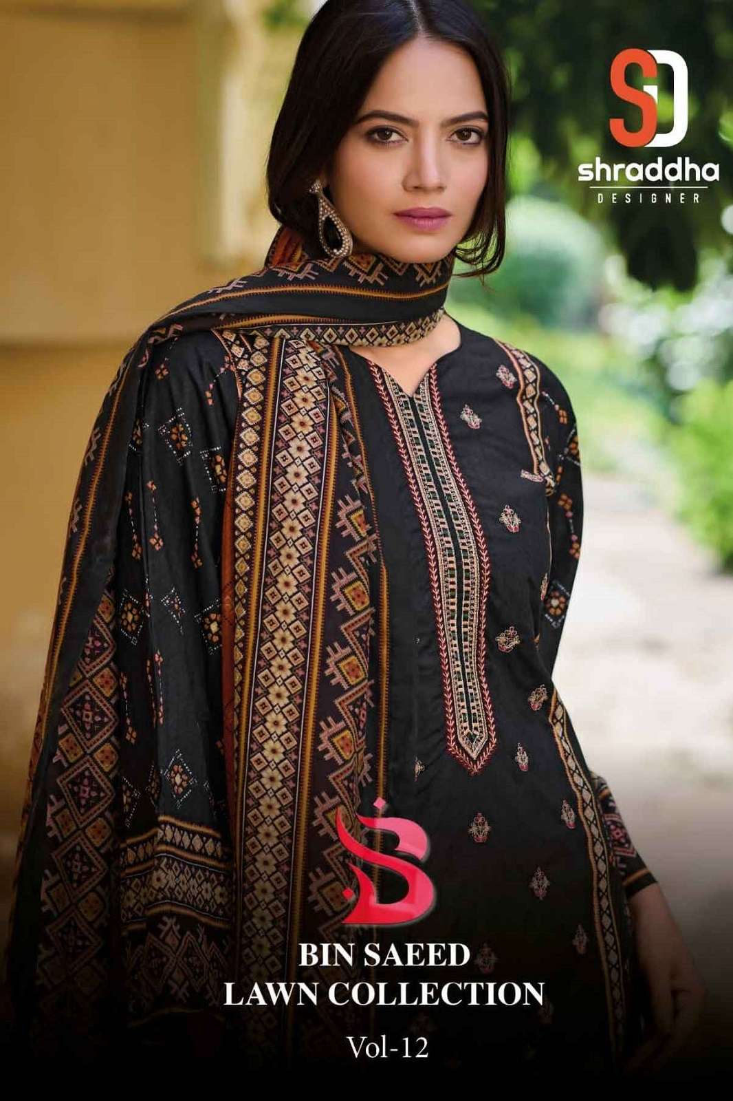 SHRADDHA DESIGNER BIN SAEED LAWN VOL 12 COTTON WORKED SUITS