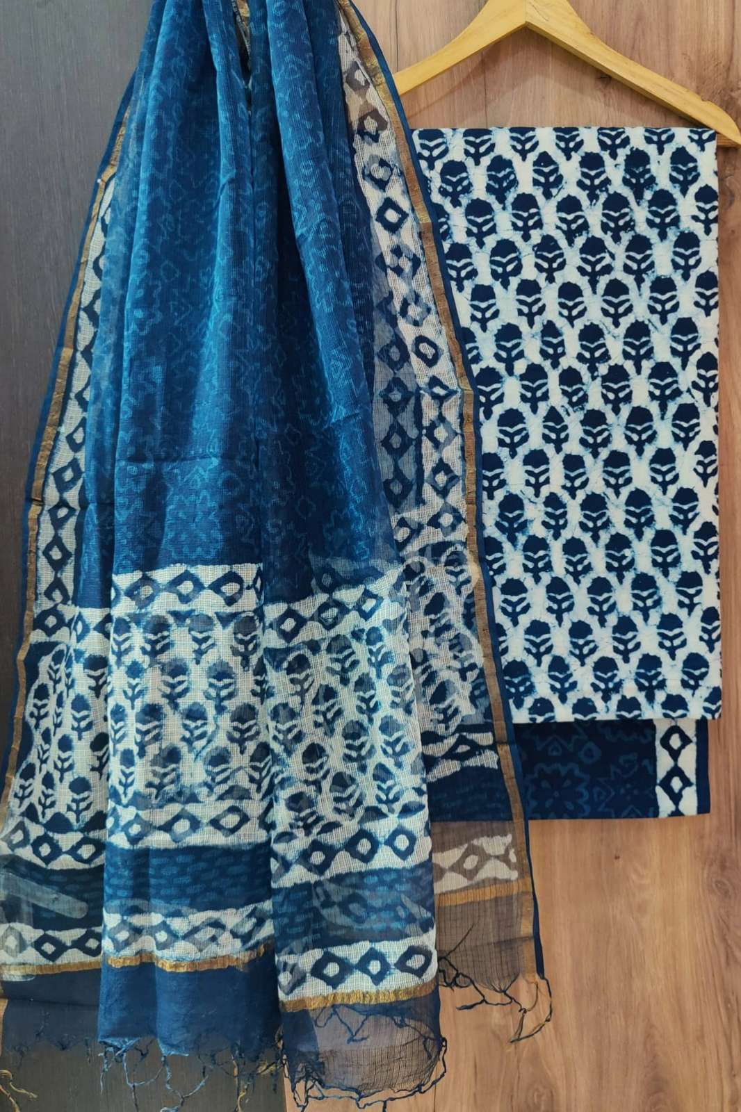 Shri Balaji Emporium RF Hand Block Printed cotton Unstitched Suit 