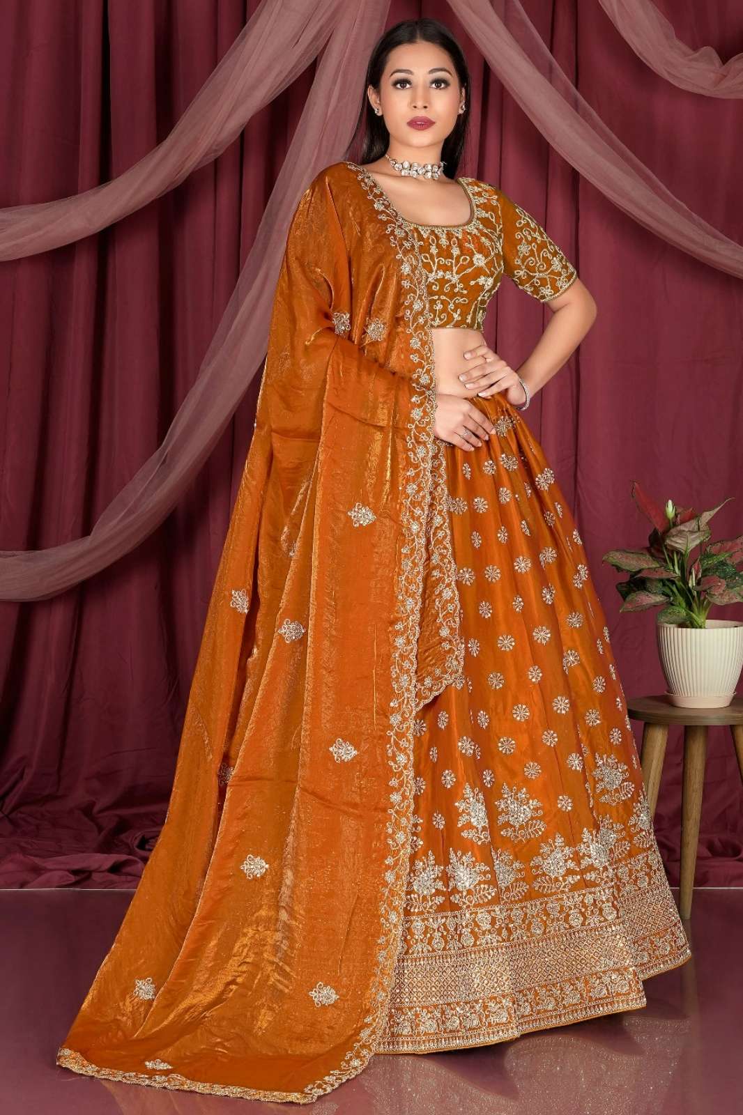 Shri Balaji Emporium SGW Wedding Wear & Hand Work Designer Simmer Fendy Lehenga